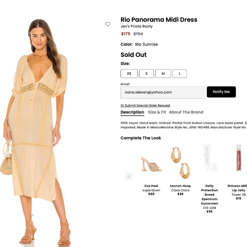 Rio Panorama Midi Dress, Yellow, S